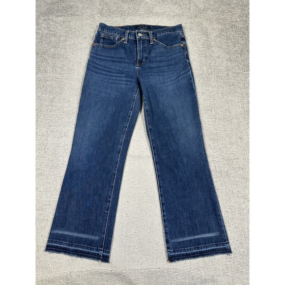 Lucky Brand Denim - Lucky Brand Jeans Womens 28x26 Blue Ava Mid Rise Crop Mini Boot Raw Hem Read
